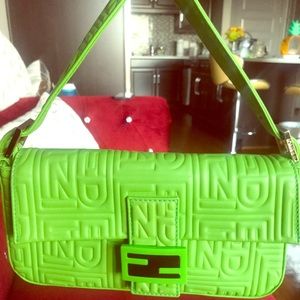 Fendi iconic Nappa embossed baguette bag
